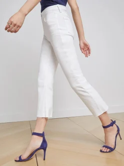 Hot L’agence - Kendra Cropped Flare Jean - Blanc Flare | Crop