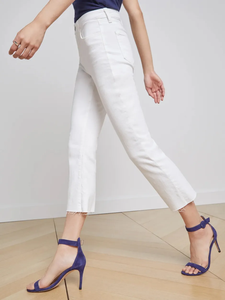 Hot L’agence - Kendra Cropped Flare Jean - Blanc Flare | Crop