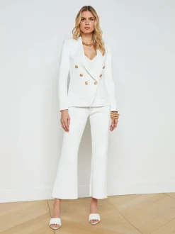 New L’agence - Kenzie Knit Blazer - White/Gold Blazers