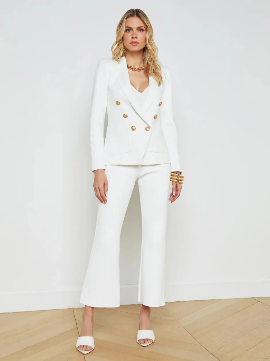 New L’agence - Kenzie Knit Blazer - White/Gold Blazers