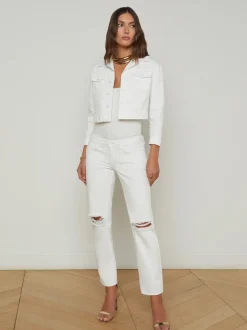 Online - Koda Cropped Denim Jacket - Blanc Denim Jackets | Jackets