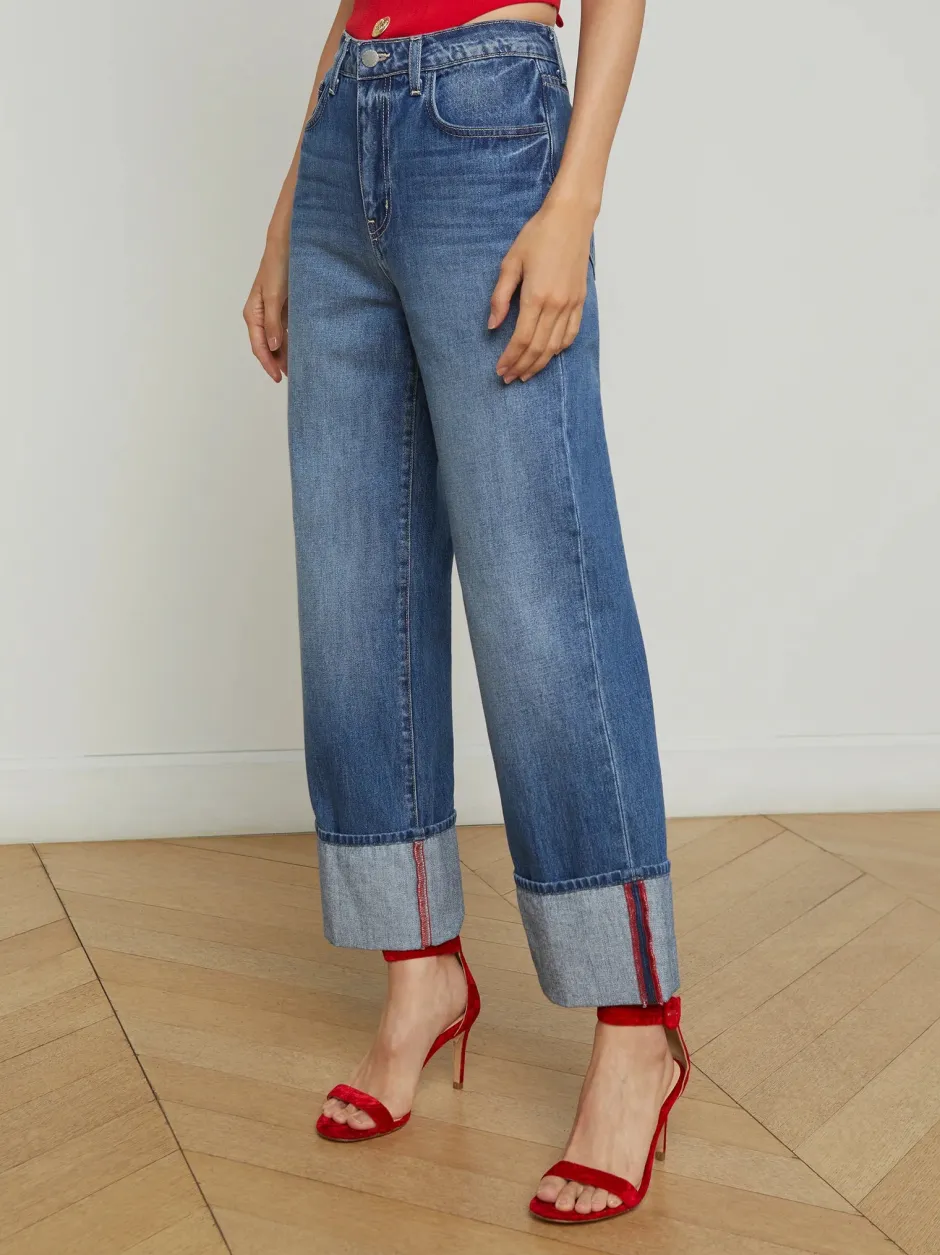 Online - Leighton Cuffed Stovepipe Jean - Brentwood Denim | All Denim