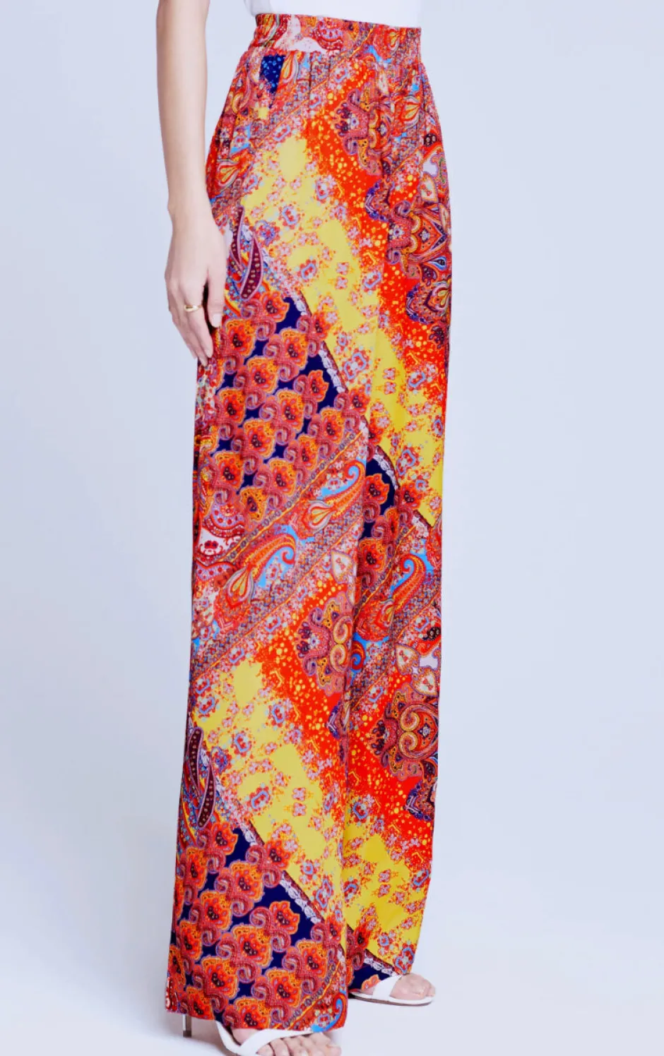 Online L’agence - Lillian Pant - Multi Paisley Scarf Pants