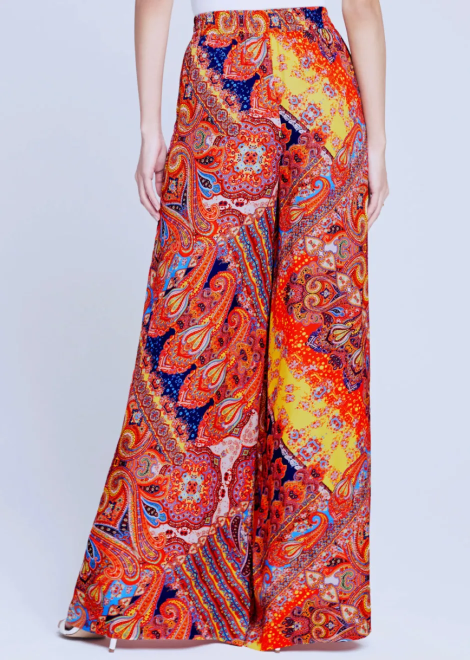 Online L’agence - Lillian Pant - Multi Paisley Scarf Pants