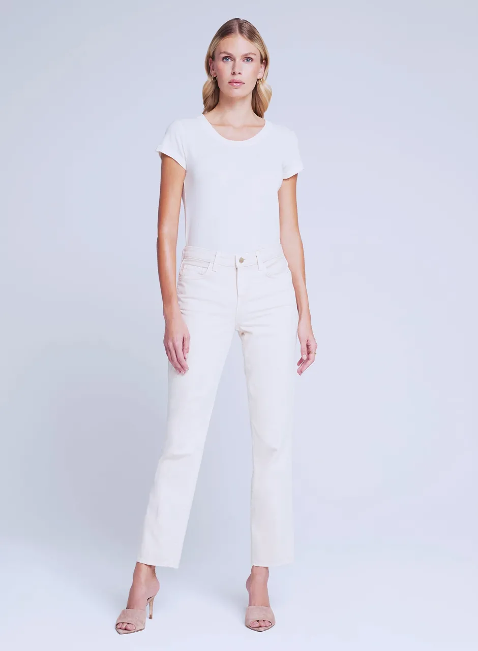 Sale L’agence - Marjorie MR Slouch Slim - Oat Straight | Denim