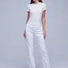 Outlet L’agence - Milana L/R Stovepipe Jean - Blanc Denim | All Denim