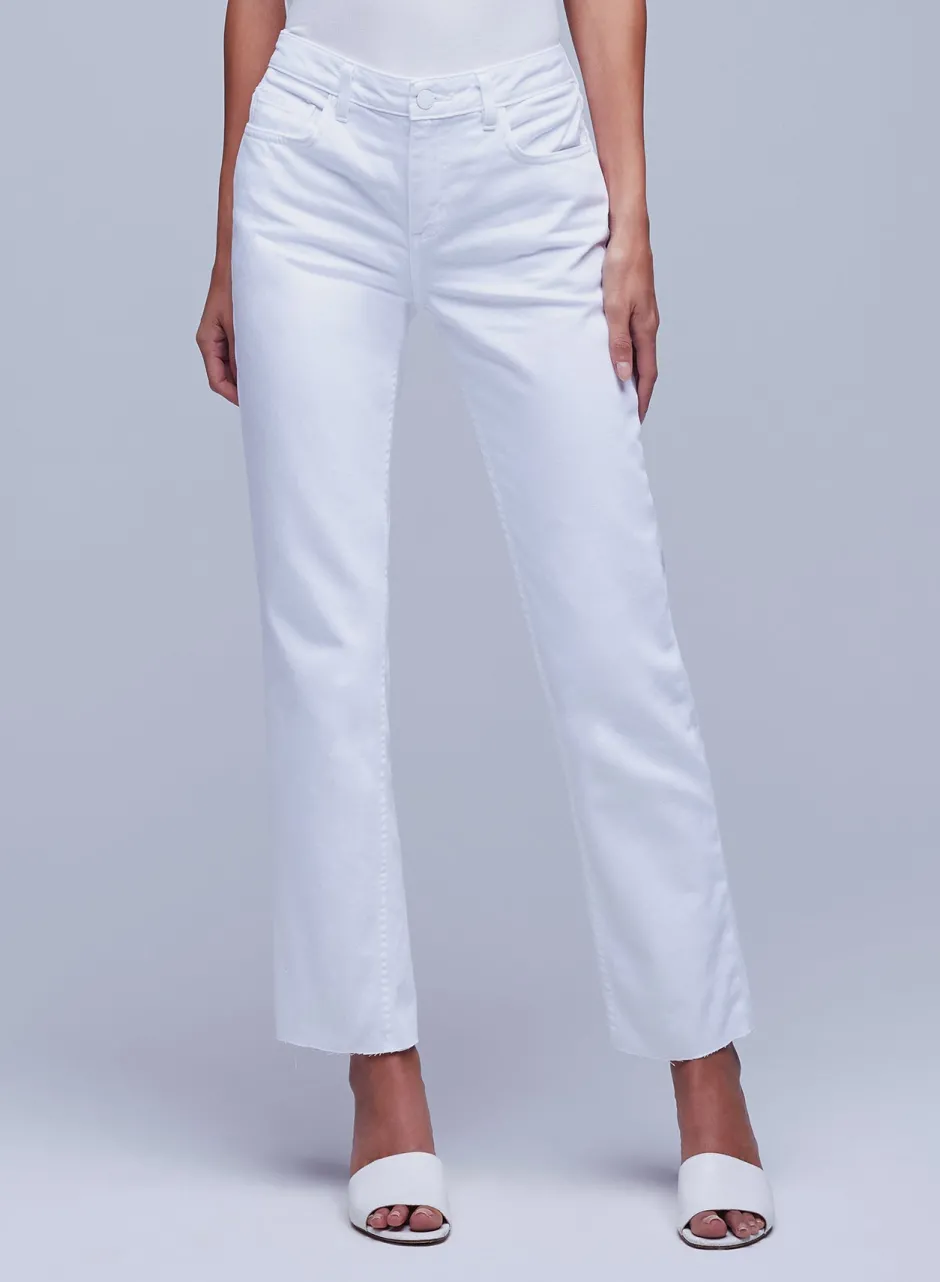 Outlet L’agence - Milana L/R Stovepipe Jean - Blanc Denim | All Denim