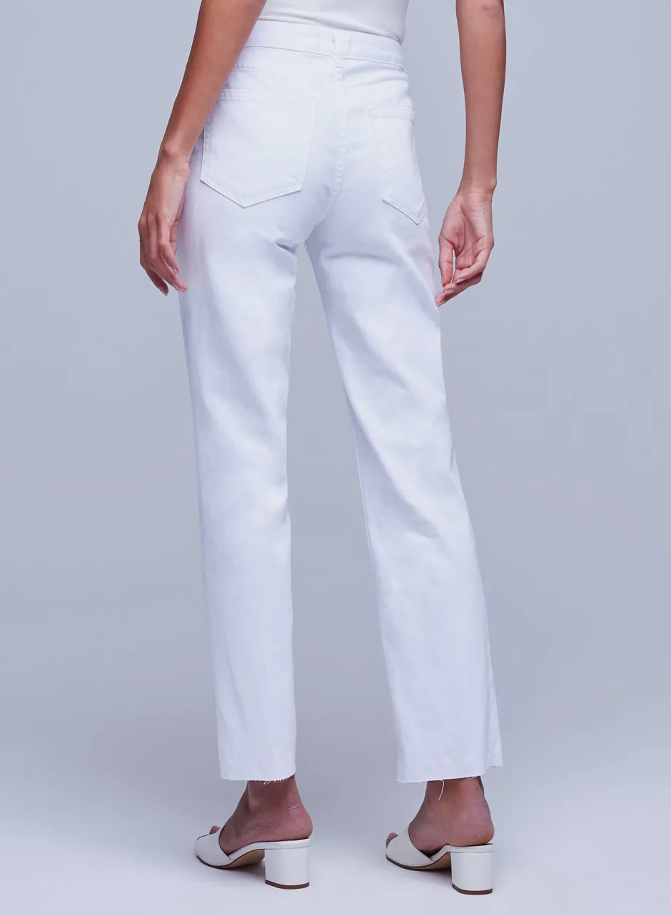 Outlet L’agence - Milana L/R Stovepipe Jean - Blanc Denim | All Denim