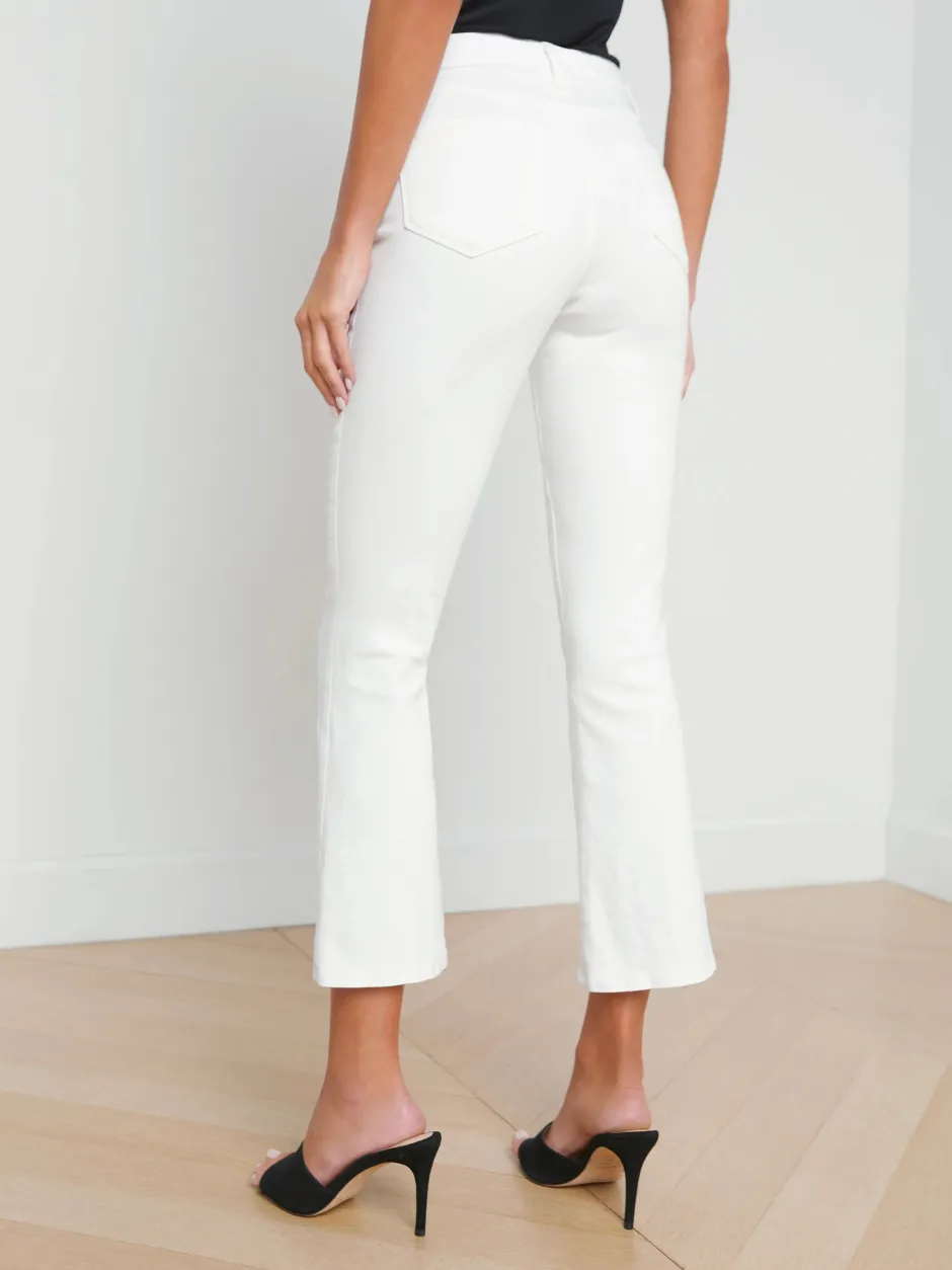 New L’agence - Mira Cropped Micro Boot Jean - Blanc Flare | Crop