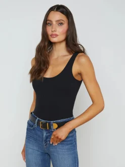 Discount - Nica Scoopneck Bodysuit - Black Bodysuits