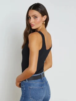 Discount - Nica Scoopneck Bodysuit - Black Bodysuits
