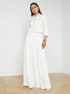 Clearance L’agence - Nova Pleated Pant - Ivory Pants