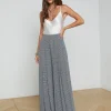 Fashion - Nova Pleated Wide-Leg Pant - White/Black Glen Plaid Pants