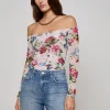 Discount L’agence - Peonie Off-The-Shoulder Bodysuit - Light Pink Multi Femme Rose Bodysuits
