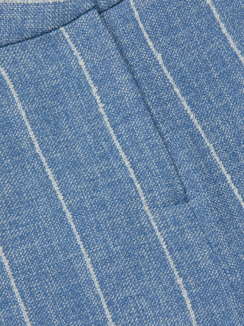Online L’agence - Pilar Pinstriped Wide-Leg Pant - Sky Blue/White Pinstripe Pants