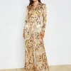 Online L’agence - Pilar Wide Leg Pant - Ivory Multi Boute Paisley Pants