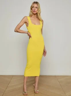 Online - Romona Knit Midi Dress - Lemon Tonic Midi | Midi Dresses