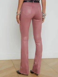 Hot - Ruth H/R Straight Raw Hem - Mauve Rose Coated High-Rise | Denim