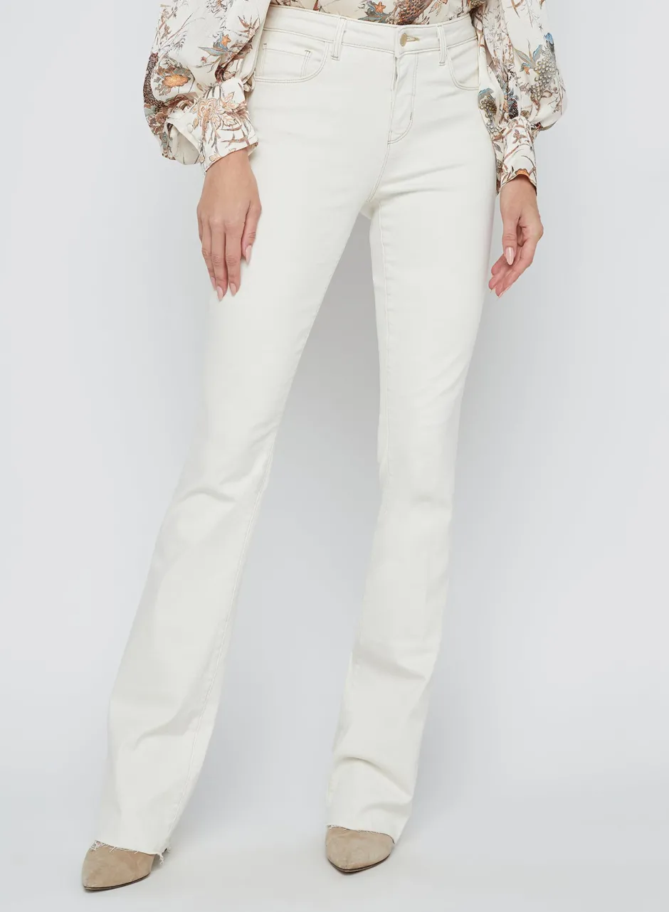Sale - Ruth Straight Raw Hem Jean - Macadamia Denim | All Denim