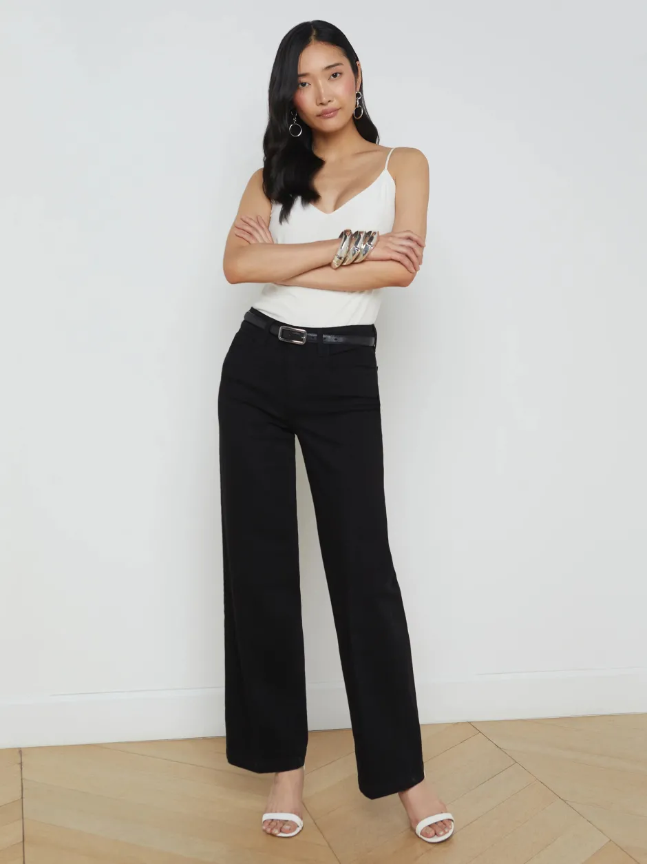 Online L’agence - Scottie H/R Wide Leg - Black Flare | High-Rise