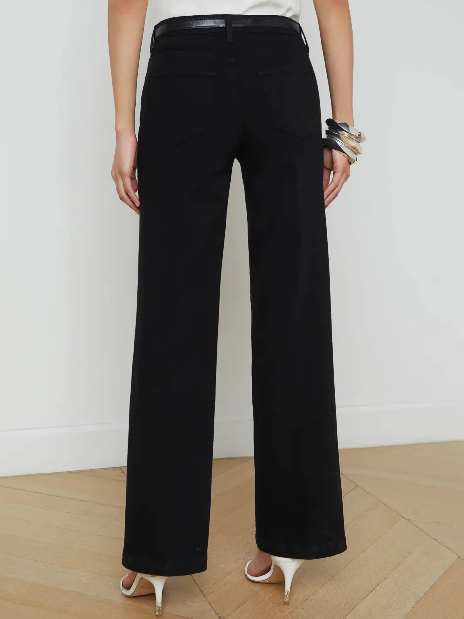 Online L’agence - Scottie H/R Wide Leg - Black Flare | High-Rise