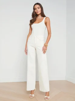 New L’agence - Scottie Wide Leg Jean - Macadamia High-Rise | Flare