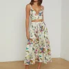 Discount - Seina Midi Skirt - White Multi Chardonda Butterfly Long Skirts
