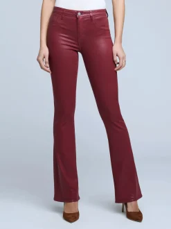 Online L’agence - Selma Coated Jean - Falu Red Coated Denim | All Denim