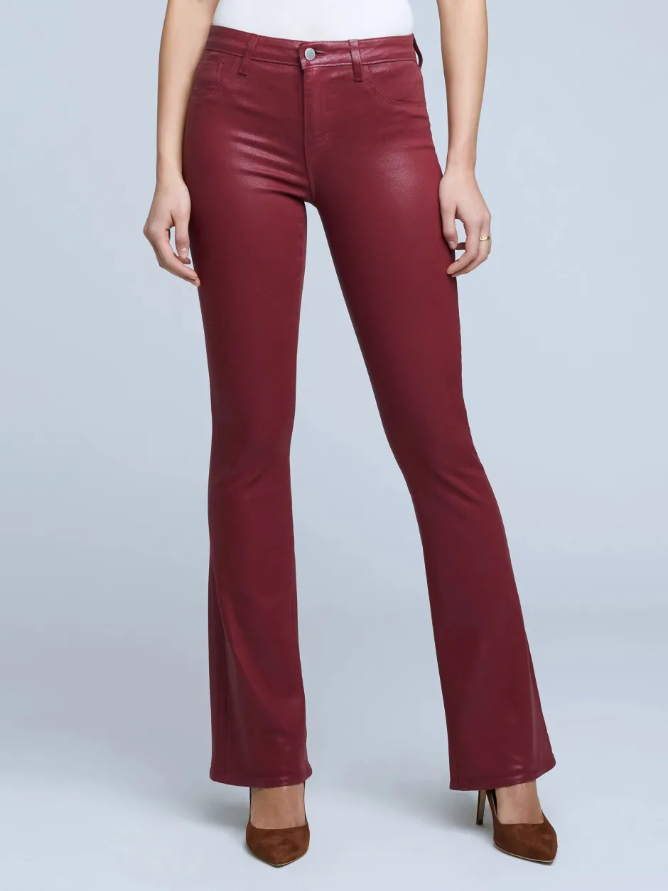 Online L’agence - Selma Coated Jean - Falu Red Coated Denim | All Denim
