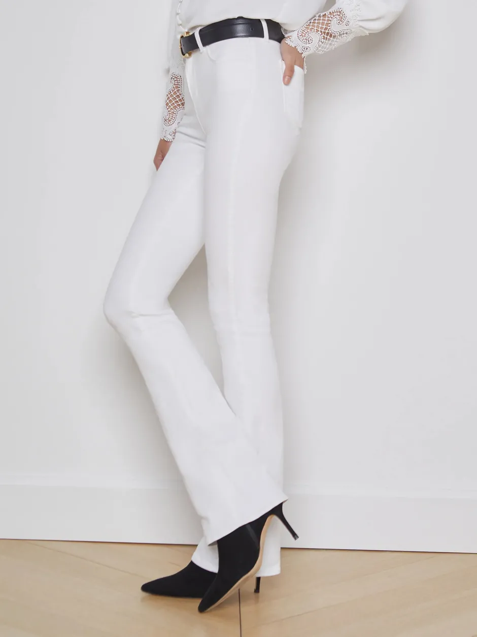 Sale L’agence - Selma H/R Sleek Baby Boot - Blanc Flare | High-Rise