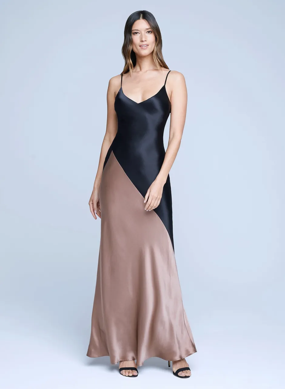 Discount L’agence - Serita Dress - Black/sparrow Dresses | Long Dresses