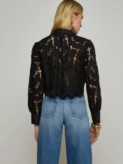 Best - Seychelle Cropped Lace Blouse - Black Blouses