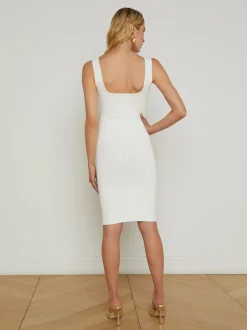Fashion - Soleil Knit Dress - Ivory/Gold Midi | Midi Dresses