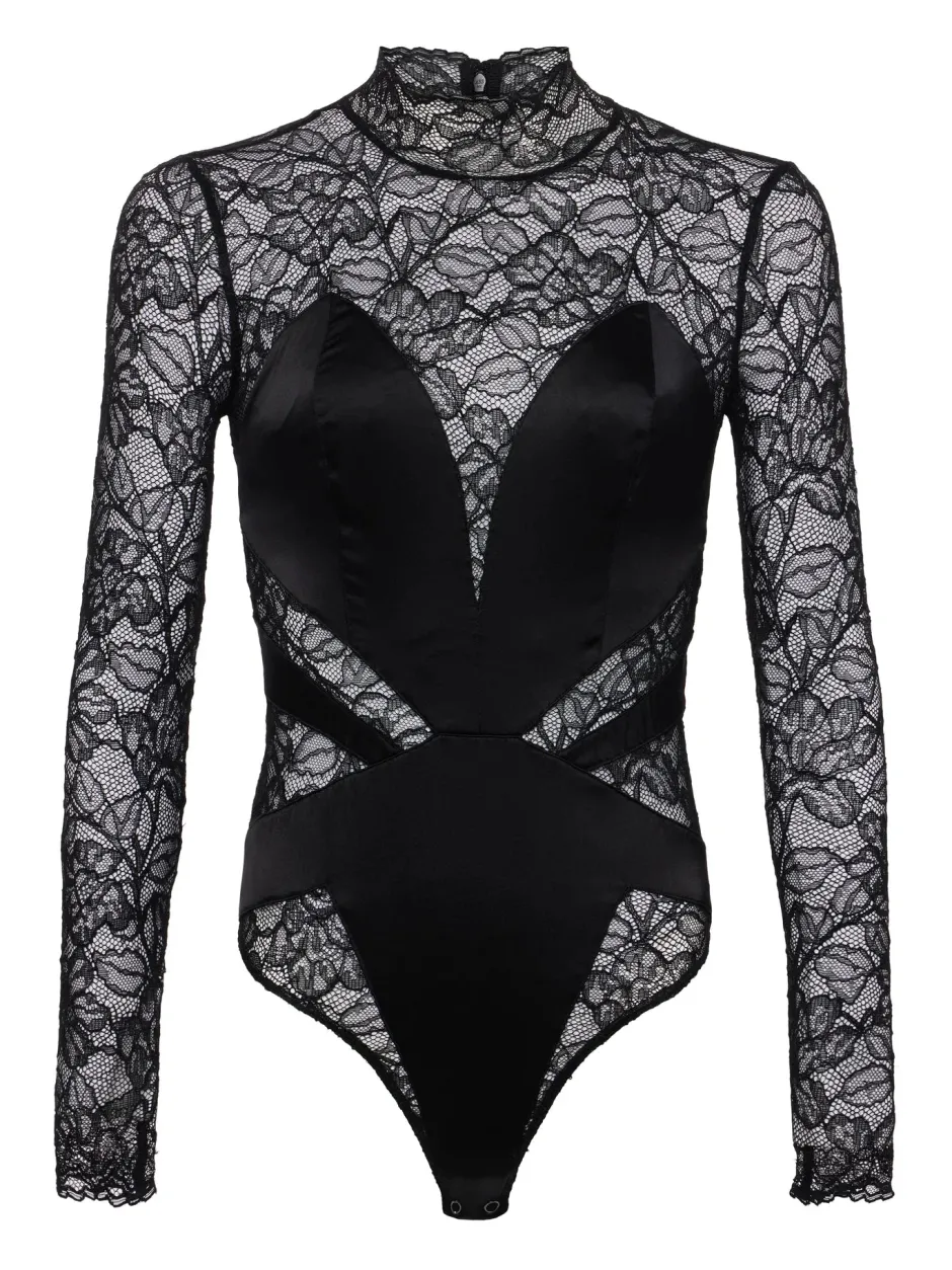 Outlet L’agence - Spritz Lace Bodysuit - Black Bodysuits