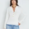 Discount L’agence - Sterling Sweater - White/Gold Sweaters & Knits