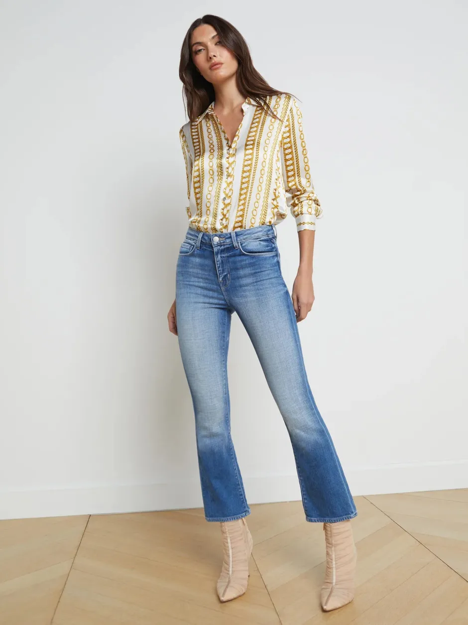 Hot L’agence - Tati H/R Crop Micro Boot Jean - Hayward Flare | High-Rise