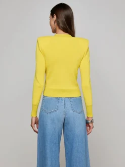 New - Taya V-Neck Cardigan - Lemon Tonic/Nickel Sweaters & Knits