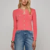 Sale L’agence - Toulouse Cardigan - Coral Rose/Gold Sweaters & Knits