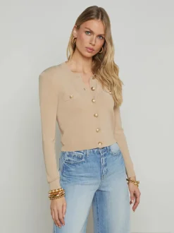 Sale L’agence - Toulouse Cardigan - Almond Sweaters & Knits
