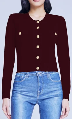New - Toulouse Cardigan - Dark Syrah Sweaters & Knits