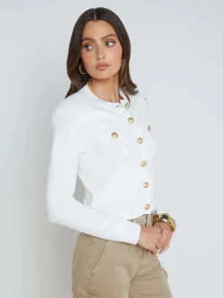 Hot L’agence - Toulouse Cardigan - Ivory Sweaters & Knits