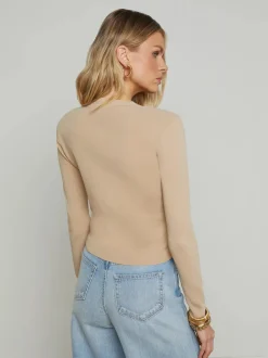 Sale L’agence - Toulouse Cardigan - Almond Sweaters & Knits