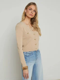 Sale L’agence - Toulouse Cardigan - Almond Sweaters & Knits