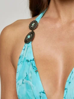 New - Umma Cover-Up Dress - Turquoise Coverups