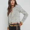 Clearance L’agence - Una Cardigan - Black/Ivory/Gold Sweaters & Knits