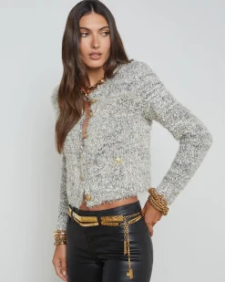 Clearance L’agence - Una Cardigan - Black/Ivory/Gold Sweaters & Knits