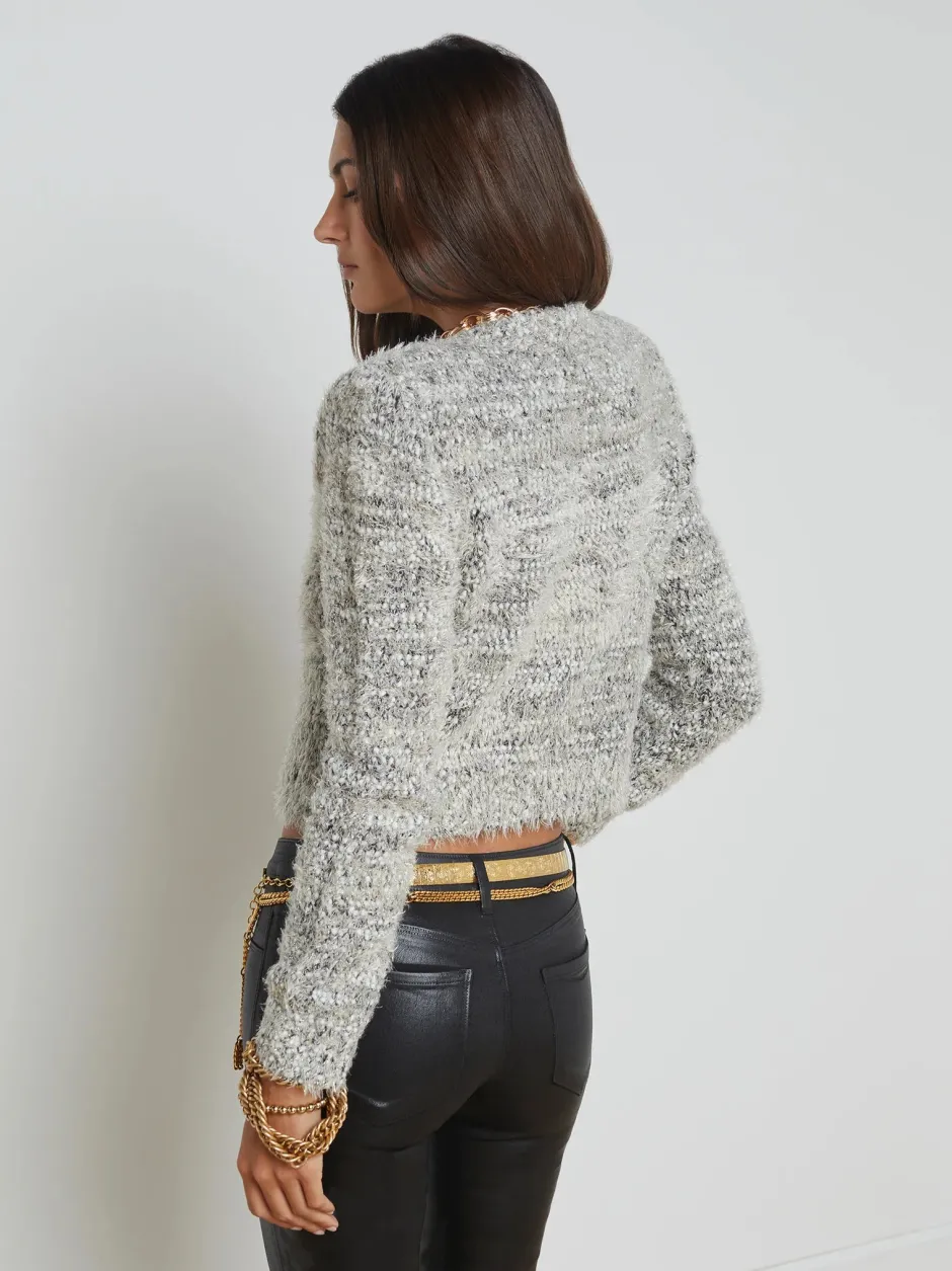 Clearance L’agence - Una Cardigan - Black/Ivory/Gold Sweaters & Knits