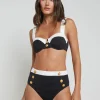 Clearance - Vanessa High Waist Bikini Bottom - Black Bikini