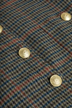 Clearance L’agence - Zander Mini Skirt - Tan/Teal Plaid Mini Skirts