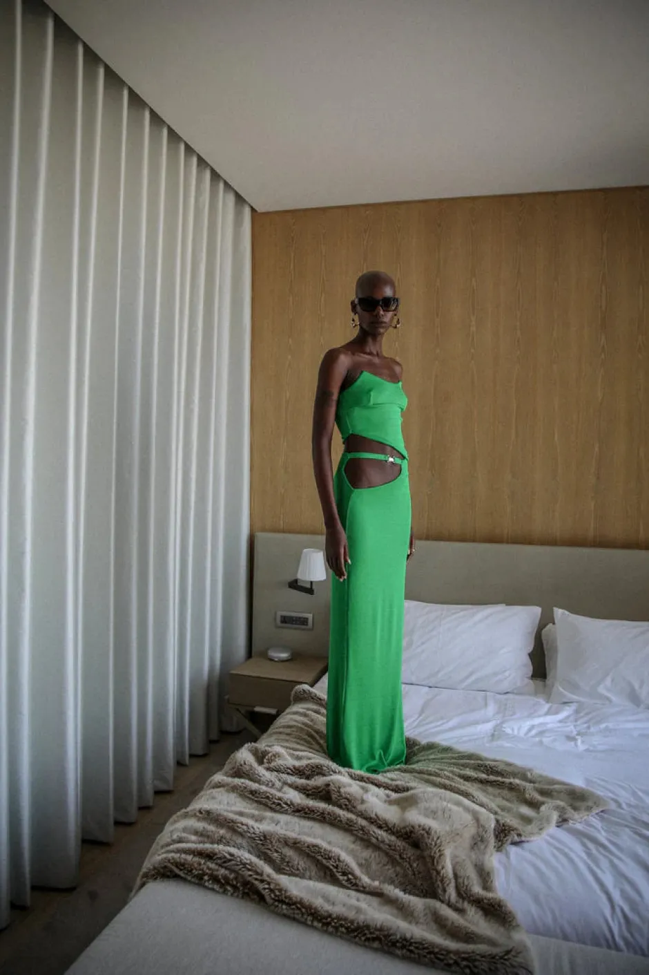 New - Buckle Straight Strap Skirt - Green Long Skirts